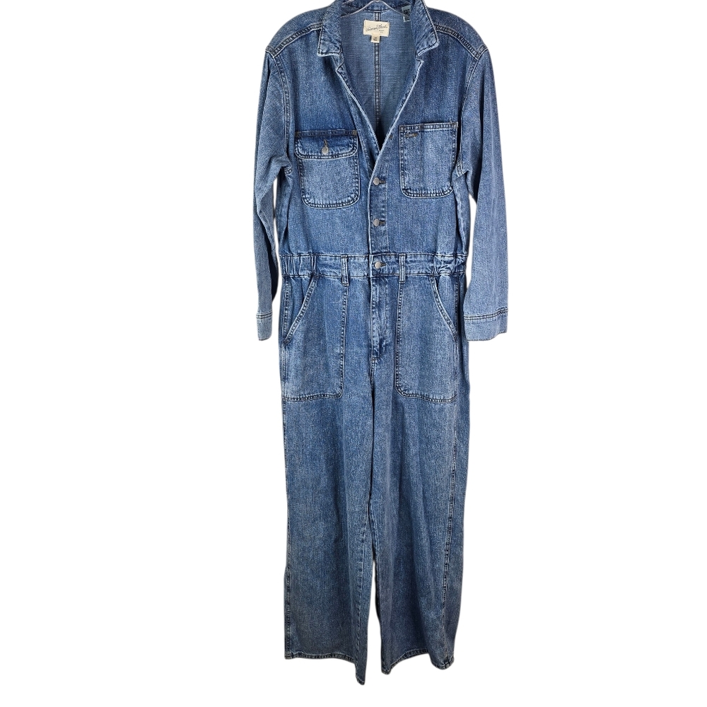 Universal Thread Womens 14R Denim *MISSING TOP BUTTON* boiler Mechanic Jumpsuit